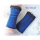 Walkstulpen Blau Dunkelblau Damen Unikat