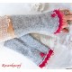 Walkstulpen Grau Rot Damen K