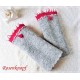 Walkstulpen Grau Rot Damen K