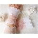 Armstulpen Pulswärmer Hochzeit Weiß Rosa Plissée *