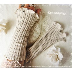 Strickstulpen Braut Beige Sandfarben Unikat K
