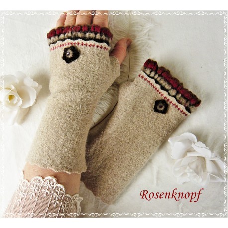 Damenstulpen mit Daumenloch Sand Perle Walk K