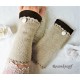 Walkstulpen Sand Dunkelbraun Jersey  K