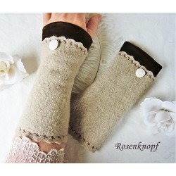 Walkstulpen Sand Dunkelbraun Jersey  K