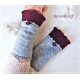 Walkstulpen Grau Rot Damen K