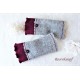 Walkstulpen Grau Rot Damen K
