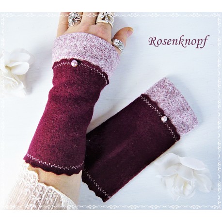 Armstulpen Bordeaux Pulswärmer Walk Damen  E