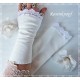 Armstulpen Ivory Weiß Pulswärmer Hochzeit Stoff EK*