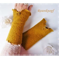 Armstulpen Ockergelb Pulswärmer Rose  EK
