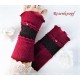 Armstulpen Bordeaux Schwarz Pulswärmer Walk Damen E