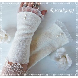 Armstulpen Ivory Pulswärmer Hochzeit E