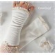 Armstulpen Ivory Pulswärmer Hochzeit Stoff *