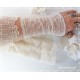 Armstulpen Pulswärmer Ivory Hochzeit Spitze EK*