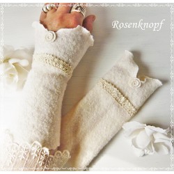 Armstulpen Ivory Hochzeit Walk Pulswärmer *