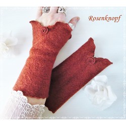 Armstulpen Bordeaux Rose Pulswärmer *
