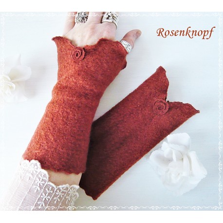 Armstulpen Bordeaux Rose Pulswärmer *