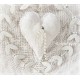 Stoffherz Herz Weiß Spitze Shabby Unikat K*