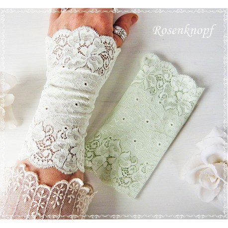 Pulswärmer Armstulpen Mint Hochzeit Spitze EK*