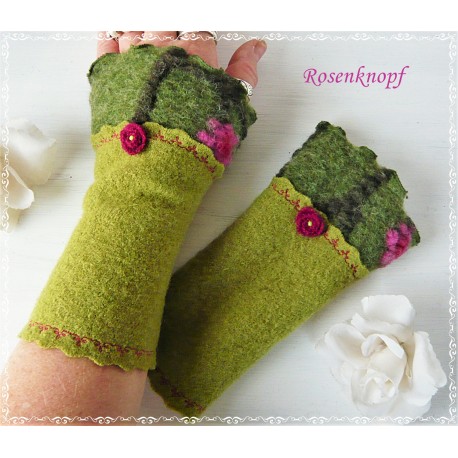 Pulswärmer Armstulpen Grün Fuchsia Walk EK*