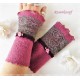 Armstulpen Malve Fuchsia Pulswärmer Hochzeit Walk E*