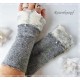 Armstulpen Walk Grau Ivory Pulswärmer Damen E*