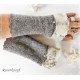 Armstulpen Walk Grau Ivory Pulswärmer Damen E*