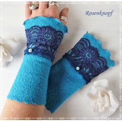 Walk Armstulpen Türkis Mint Spitze Pulswärmer *