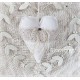 Stoffherz Herz Weiß Ivory Spitze Shabby Unikat *