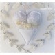 Stoffherz Herz Weiß Ivory Spitze Shabby Unikat *