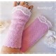 Armstulpen Rosa Weiß Pulswärmer Hochzeit Walk E