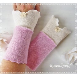 Armstulpen Ivory Rosa Hochzeit Walk Pulswärmer EK*