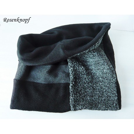 Schlupfschal Herrenloop Grau Schwarz Upcycling *