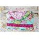 Kulturtasche FLORENTINE  Leinen Grün Creme Floral