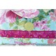 Kulturtasche FLORENTINE  Leinen Grün Creme Floral