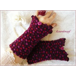 Walkstulpen BERLYNN Armstulpen Violett Bordeaux Dots