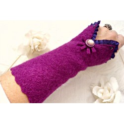 Walkstulpen PINK LADY Armstulpen Fuchsia Spitze