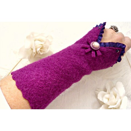 Walkstulpen PINK LADY Armstulpen Fuchsia Spitze