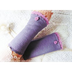 Walkstulpen LEANDRA Lavendel Bordeaux Armstulpen