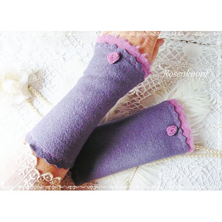 Walkstulpen LEANDRA Lavendel Bordeaux Armstulpen