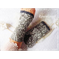 Wollstulpen GREYWEL Armstulpen Grau Jaquard Spitze