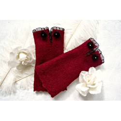 Walkstulpen GRANAT Weinrot Rose Armstulpen