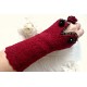 Walkstulpen GRANAT Weinrot Rose Armstulpen