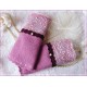 Walk-Armstulpen ROISE Violett Flieder Spitze Perle