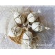 OSTEREI Weiß Shabby Draht-Spitze Knopf Ei Ivory