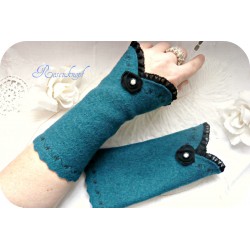 Walkstulpen AZUA Armstulpen Azurblau Schwarz Rose