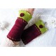 Walkstulpen ELLINOR Armstulpen Smaragdgrün Mint Rose