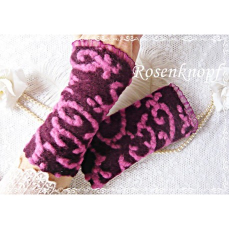 Walkstulpen Armstulpen Bordeaux Pink