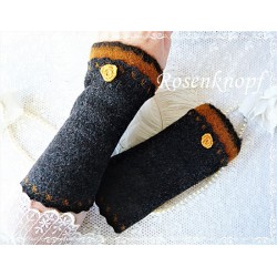 Walkstulpen Armstulpen Rot Grau