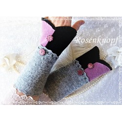 Walkstulpen Armstulpen Grau Rot