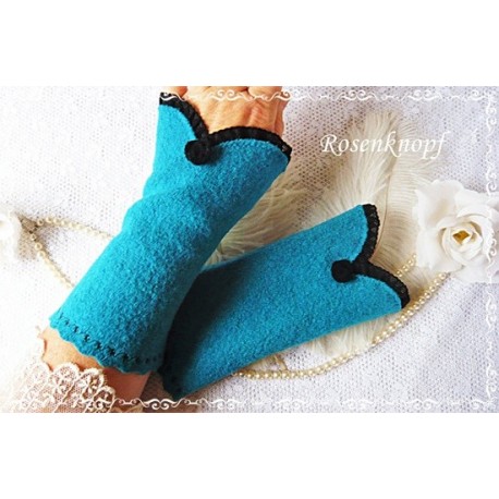 Walkstulpen Armstulpen Blau Schwarz 